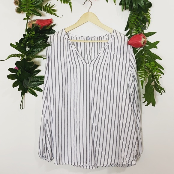 Old Navy Tops - Old Navy Peasant Striped Blouse Plus Size XXL